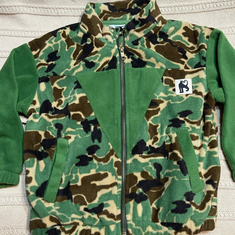 Mini Rodini Green and Brown Camouflage Jacket